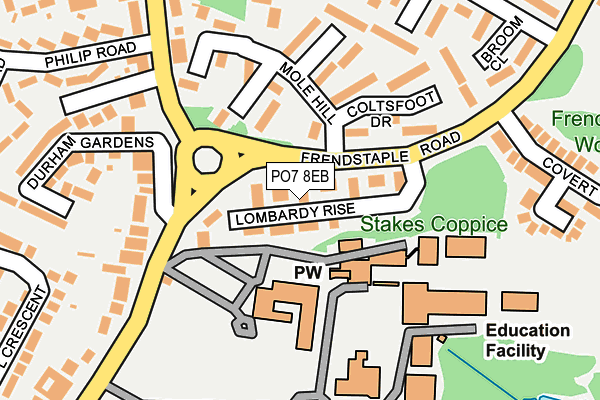 PO7 8EB map - OS OpenMap – Local (Ordnance Survey)