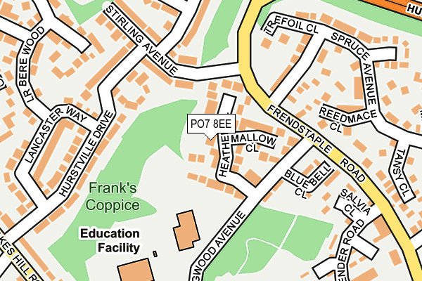 PO7 8EE map - OS OpenMap – Local (Ordnance Survey)