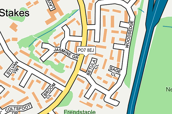 PO7 8EJ map - OS OpenMap – Local (Ordnance Survey)