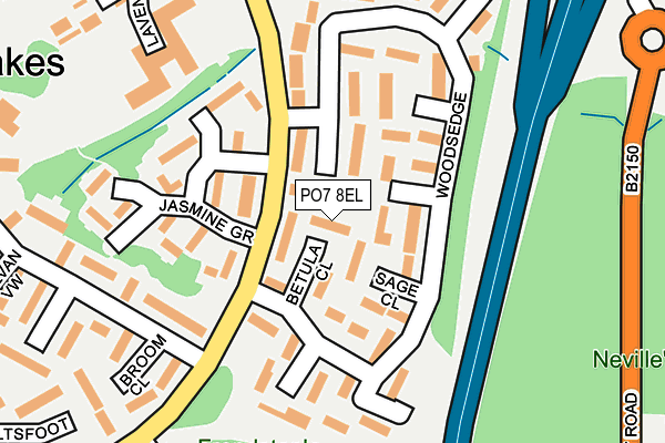 PO7 8EL map - OS OpenMap – Local (Ordnance Survey)