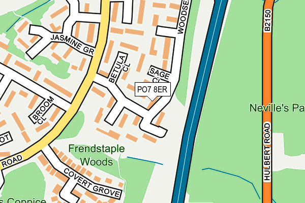 PO7 8ER map - OS OpenMap – Local (Ordnance Survey)