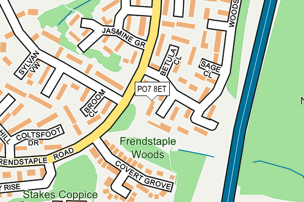 PO7 8ET map - OS OpenMap – Local (Ordnance Survey)