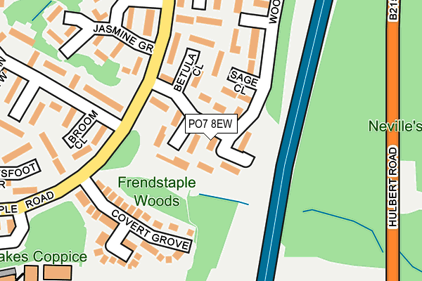 PO7 8EW map - OS OpenMap – Local (Ordnance Survey)