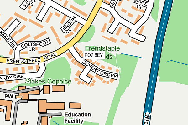 PO7 8EY map - OS OpenMap – Local (Ordnance Survey)