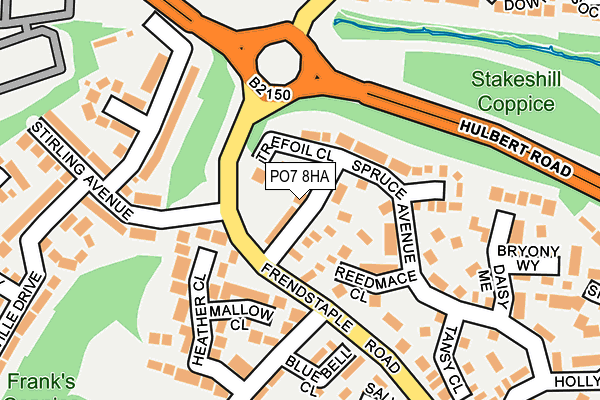 PO7 8HA map - OS OpenMap – Local (Ordnance Survey)