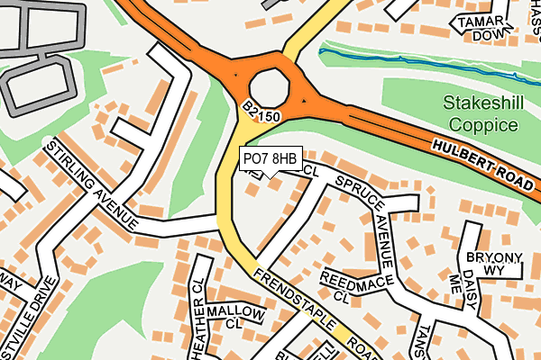 PO7 8HB map - OS OpenMap – Local (Ordnance Survey)
