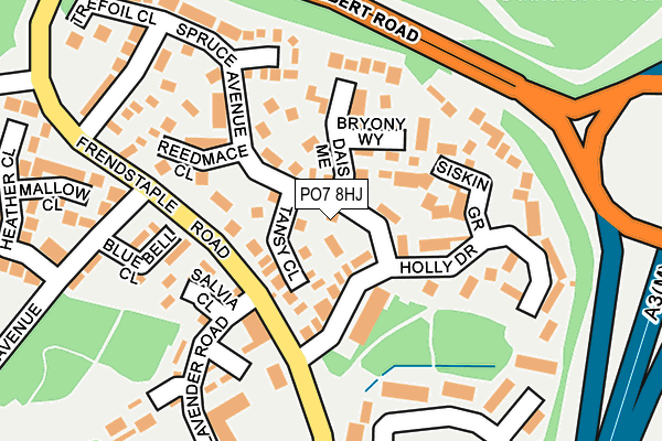 PO7 8HJ map - OS OpenMap – Local (Ordnance Survey)
