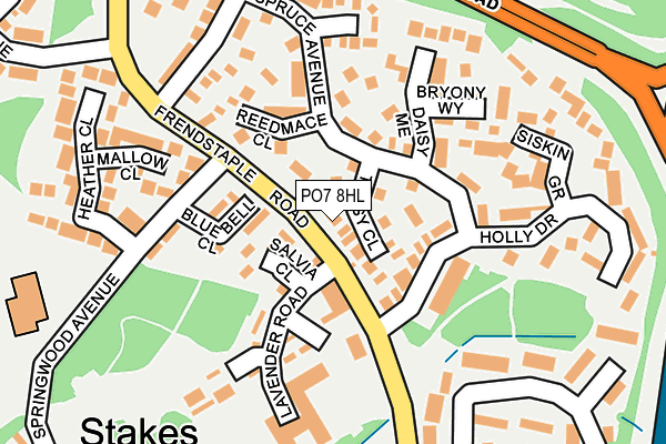 PO7 8HL map - OS OpenMap – Local (Ordnance Survey)