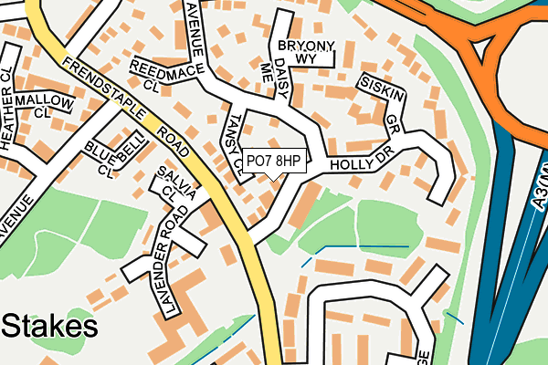 PO7 8HP map - OS OpenMap – Local (Ordnance Survey)