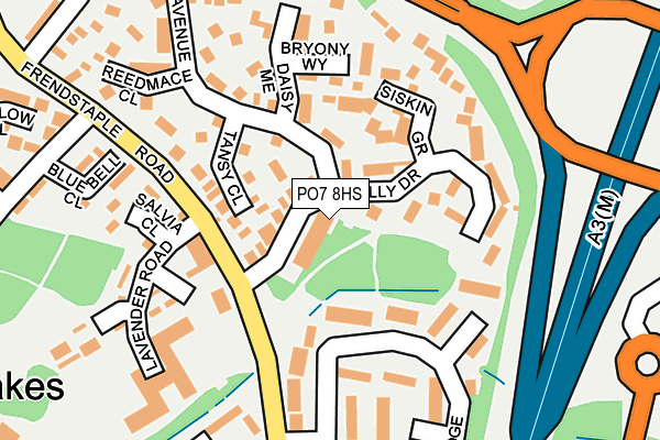 PO7 8HS map - OS OpenMap – Local (Ordnance Survey)