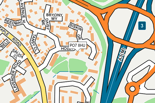 PO7 8HU map - OS OpenMap – Local (Ordnance Survey)