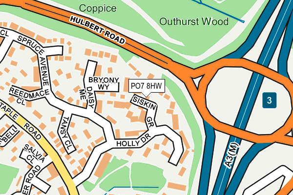 PO7 8HW map - OS OpenMap – Local (Ordnance Survey)