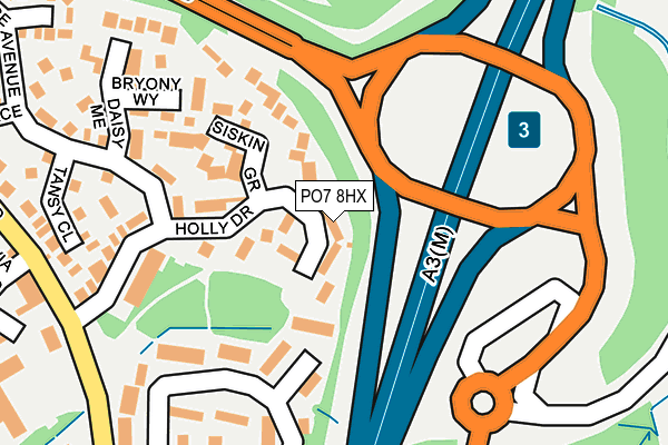 PO7 8HX map - OS OpenMap – Local (Ordnance Survey)
