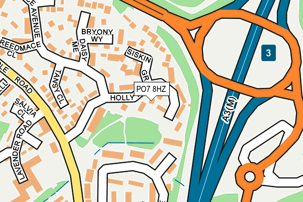 PO7 8HZ map - OS OpenMap – Local (Ordnance Survey)