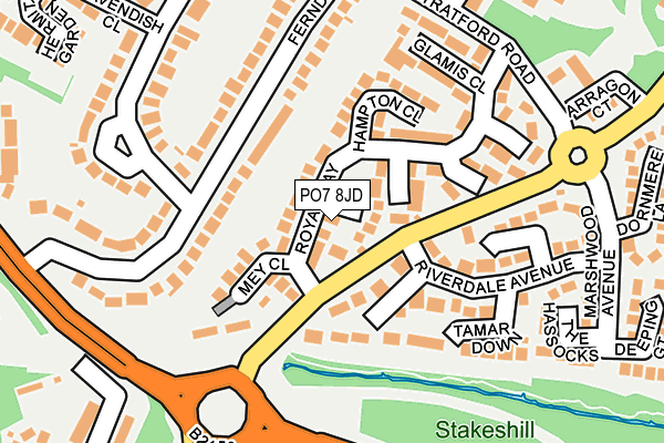 PO7 8JD map - OS OpenMap – Local (Ordnance Survey)