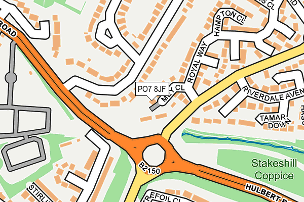 PO7 8JF map - OS OpenMap – Local (Ordnance Survey)