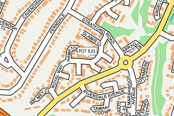 PO7 8JG map - OS OpenMap – Local (Ordnance Survey)