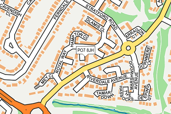 PO7 8JH map - OS OpenMap – Local (Ordnance Survey)