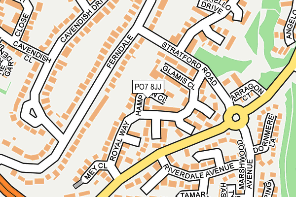 PO7 8JJ map - OS OpenMap – Local (Ordnance Survey)