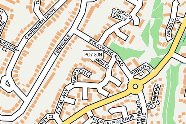 PO7 8JN map - OS OpenMap – Local (Ordnance Survey)