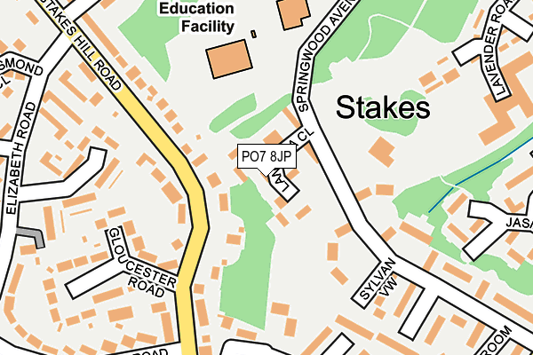 PO7 8JP map - OS OpenMap – Local (Ordnance Survey)