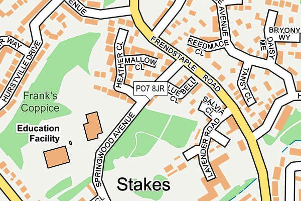 PO7 8JR map - OS OpenMap – Local (Ordnance Survey)