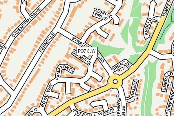 PO7 8JW map - OS OpenMap – Local (Ordnance Survey)