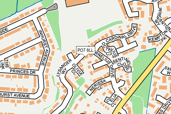 PO7 8LL map - OS OpenMap – Local (Ordnance Survey)