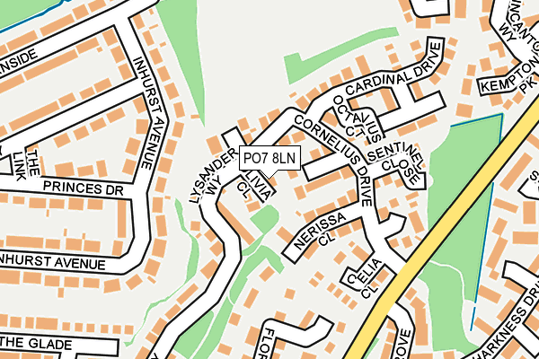 PO7 8LN map - OS OpenMap – Local (Ordnance Survey)