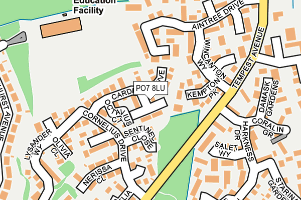 PO7 8LU map - OS OpenMap – Local (Ordnance Survey)