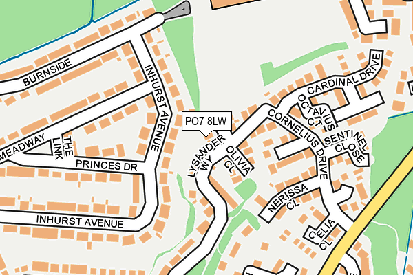 PO7 8LW map - OS OpenMap – Local (Ordnance Survey)