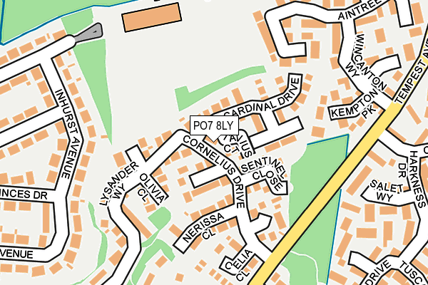 PO7 8LY map - OS OpenMap – Local (Ordnance Survey)