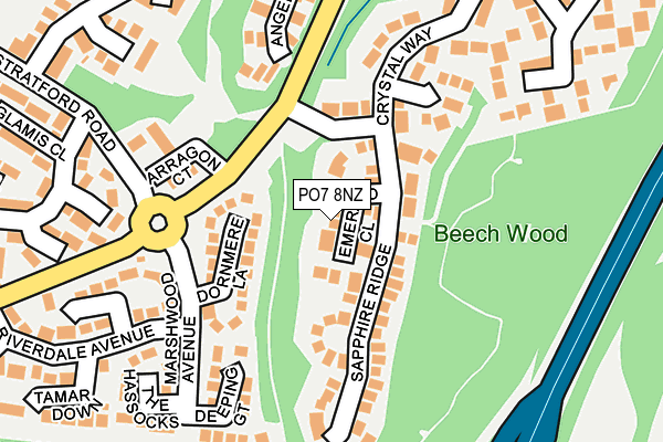 PO7 8NZ map - OS OpenMap – Local (Ordnance Survey)