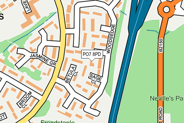 PO7 8PD map - OS OpenMap – Local (Ordnance Survey)