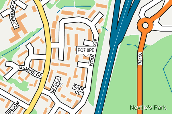 PO7 8PE map - OS OpenMap – Local (Ordnance Survey)