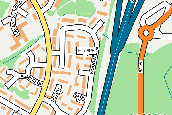 PO7 8PF map - OS OpenMap – Local (Ordnance Survey)