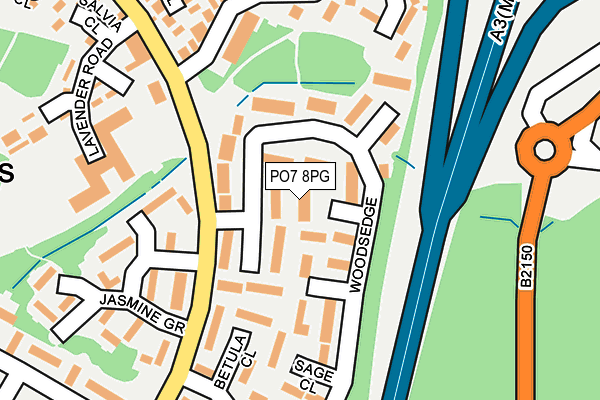 PO7 8PG map - OS OpenMap – Local (Ordnance Survey)