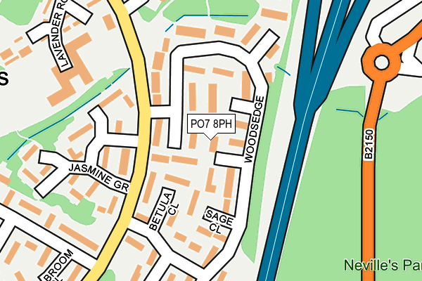 PO7 8PH map - OS OpenMap – Local (Ordnance Survey)