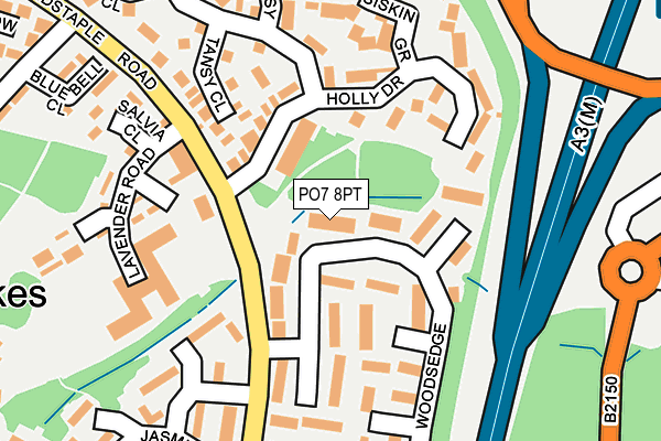 PO7 8PT map - OS OpenMap – Local (Ordnance Survey)