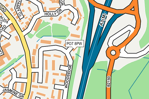 PO7 8PW map - OS OpenMap – Local (Ordnance Survey)