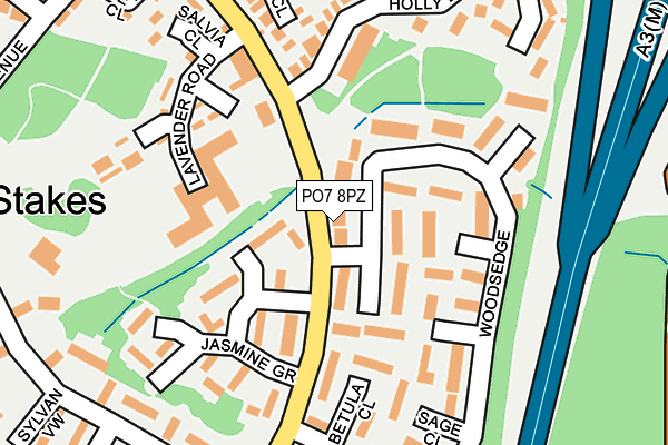 PO7 8PZ map - OS OpenMap – Local (Ordnance Survey)