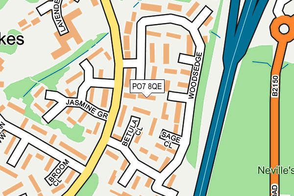 PO7 8QE map - OS OpenMap – Local (Ordnance Survey)
