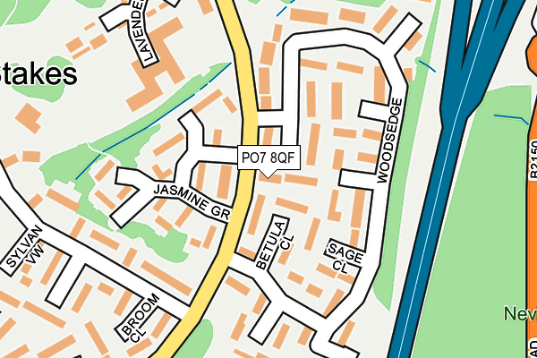 PO7 8QF map - OS OpenMap – Local (Ordnance Survey)