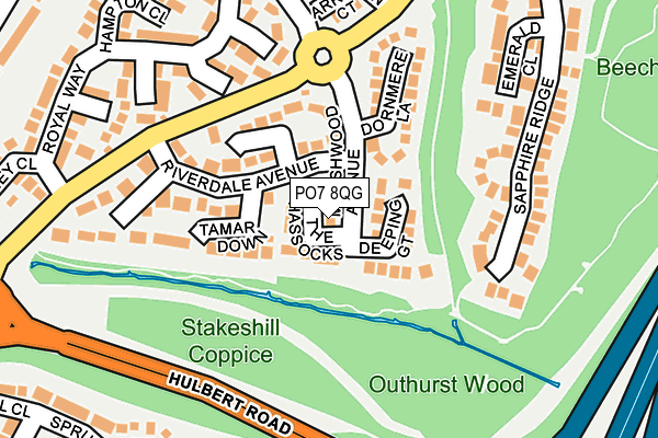 PO7 8QG map - OS OpenMap – Local (Ordnance Survey)