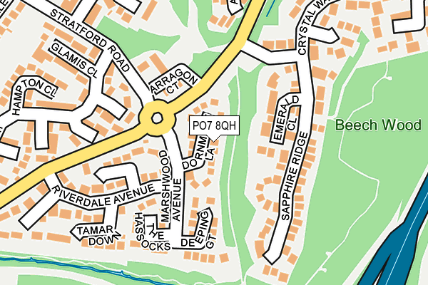 PO7 8QH map - OS OpenMap – Local (Ordnance Survey)