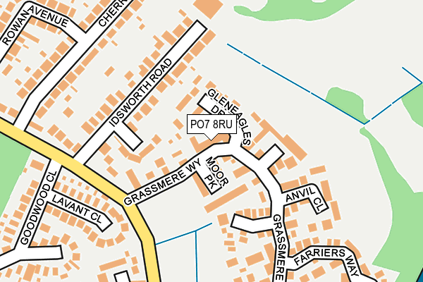 PO7 8RU map - OS OpenMap – Local (Ordnance Survey)