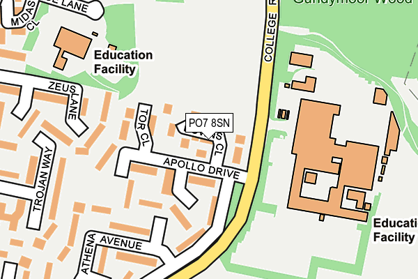 PO7 8SN map - OS OpenMap – Local (Ordnance Survey)