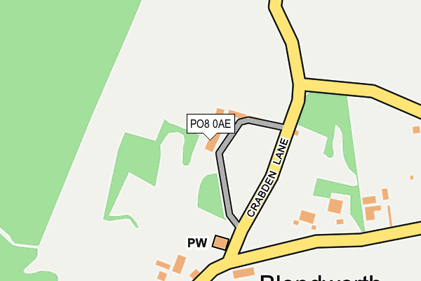 PO8 0AE map - OS OpenMap – Local (Ordnance Survey)