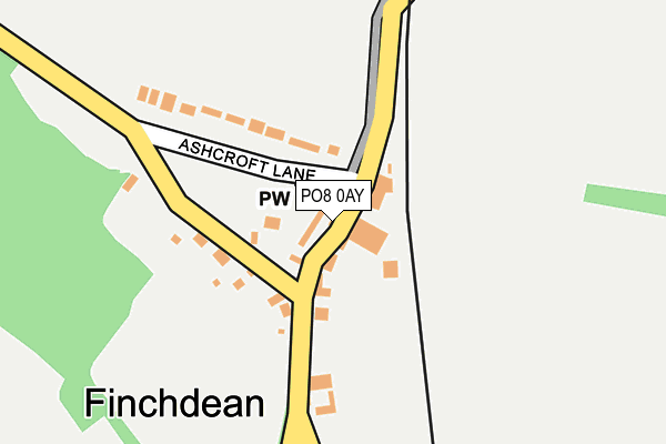 PO8 0AY map - OS OpenMap – Local (Ordnance Survey)