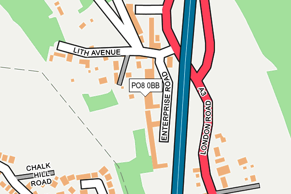 PO8 0BB map - OS OpenMap – Local (Ordnance Survey)